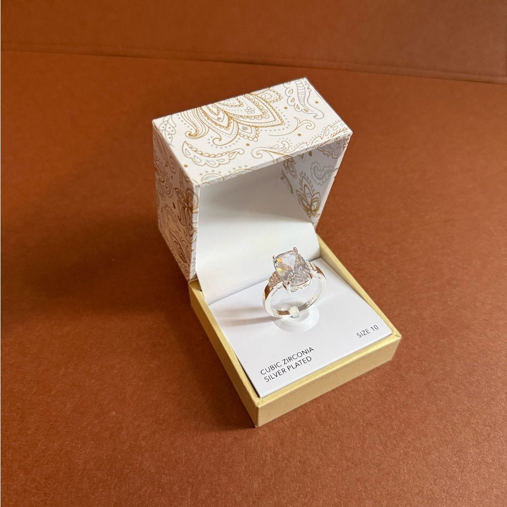 Charter Club Silver Plated Ring with Cubic Zirconia - Picture 2 of 2